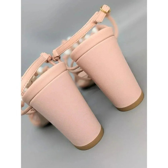 NIB Stuart Weitzman Women's Pearl Knot Block-Heel Sandals Size 6.5 B (MSRP $495) - Picture 5 of 8